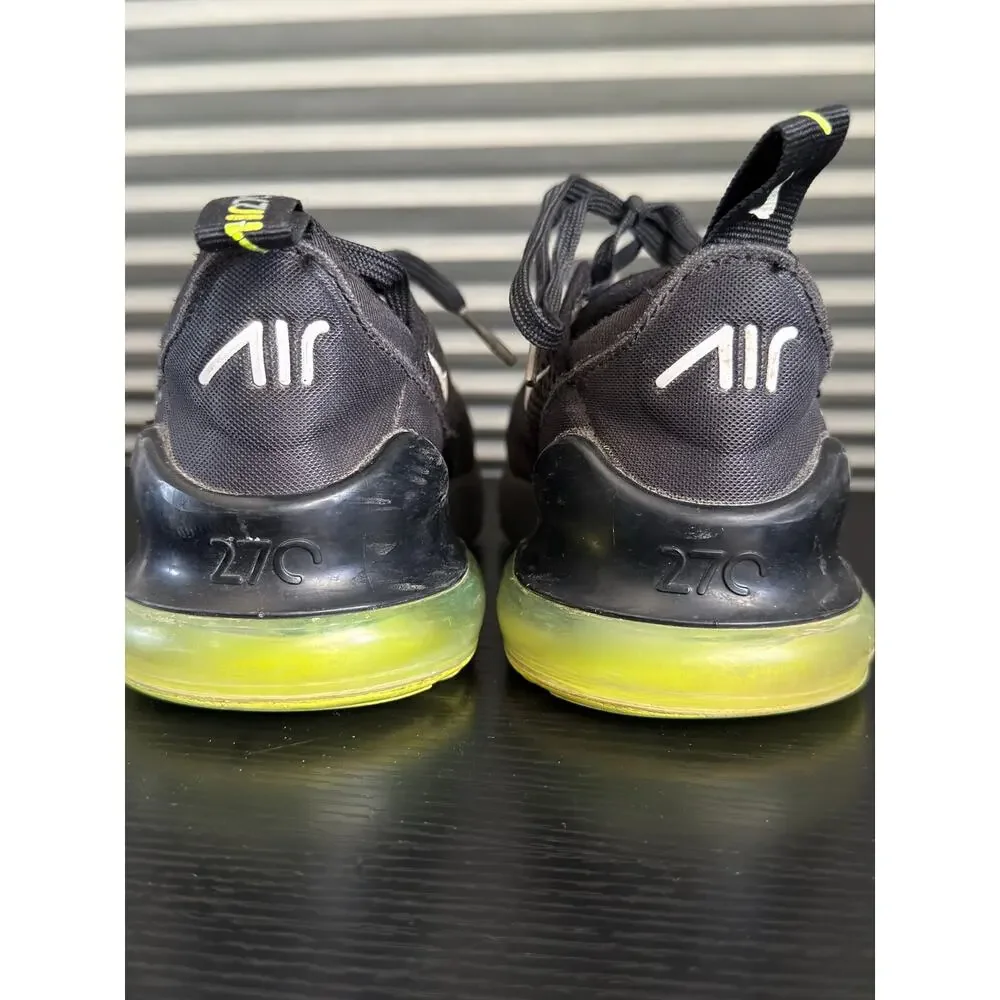Nike Air Max 270 Black Volt Running Shoes Kids Size 13C FN3883-001